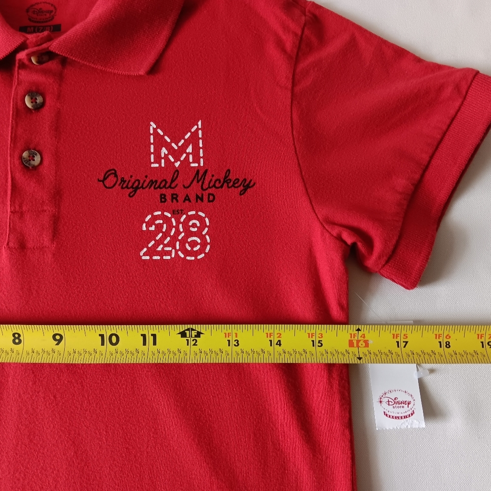 Disney Red Polo Shirt with Black Mickey Graphic - Picture 6 of 9